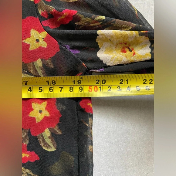 Zara Floral sheer long sleeve blouse sz  M - Picture 8 of 8